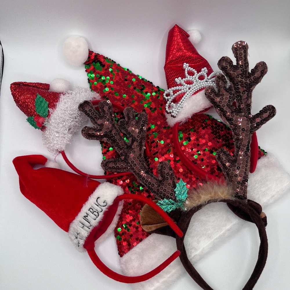 Lot of 5 Christmas/Holiday Hats/Headbands